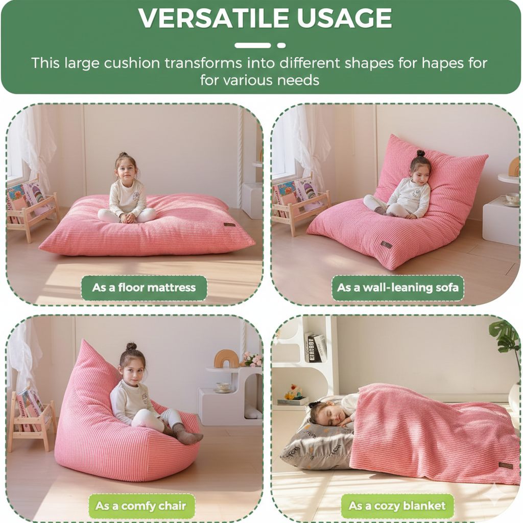 Custom Versatile Lounge Cushion – Multi-Use Floor Mattress