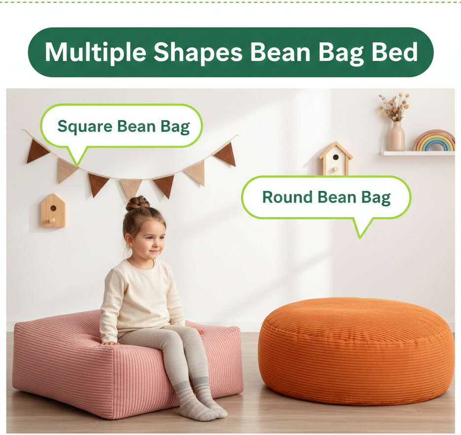 Custom Multi Shape Kids Bean Bag Floor Bed