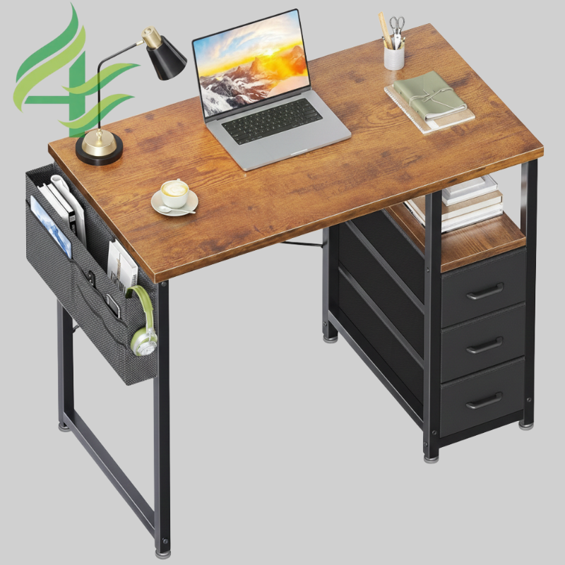 Kids Study Table - Compact Laptop Desk with 3 Drawers