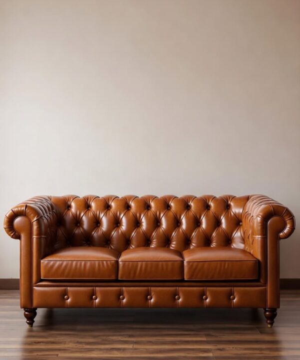 Custom Chesterfield Leather Sofa Timeless Elegance Brown Design