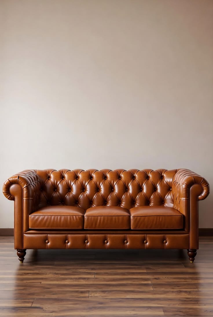 Custom Chesterfield Leather Sofa Timeless Elegance Brown Design