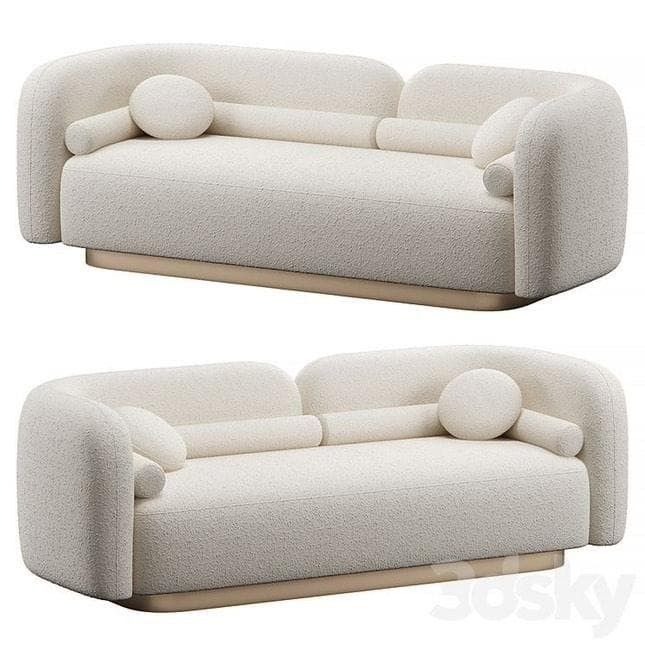 Custom Rounded Sofa Minimalist Comfort With Textured Elegance