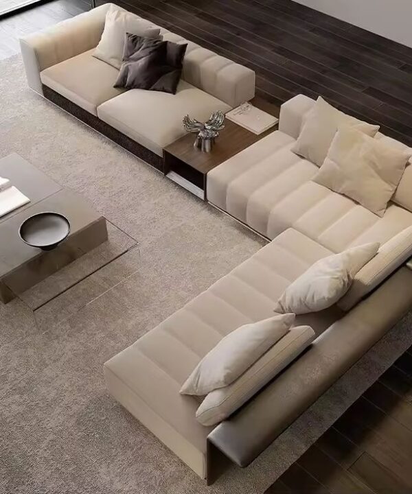 Custom L-Shaped Sectional Sofa  Minimalist Modern Comfort