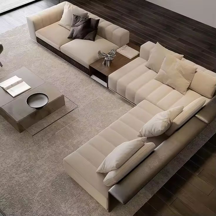 Custom L-Shaped Sectional Sofa  Minimalist Modern Comfort