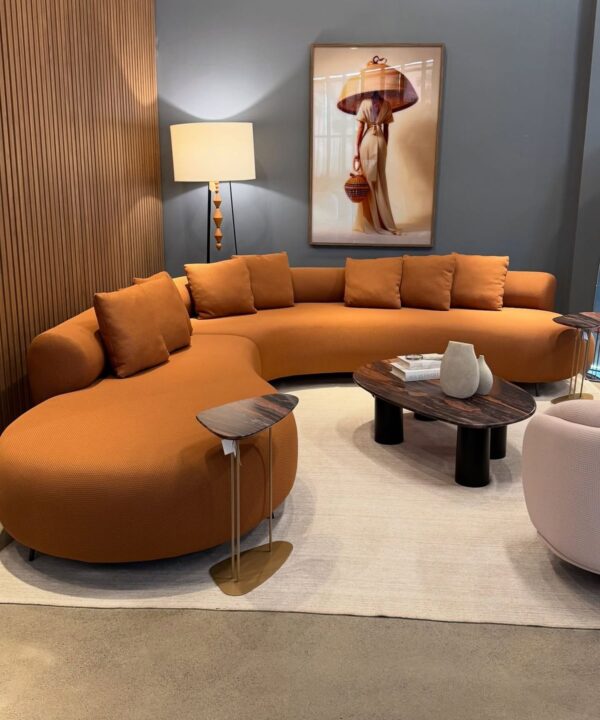 Custom Curved Sectional Sofa –Modern Warmth Bold Comfort