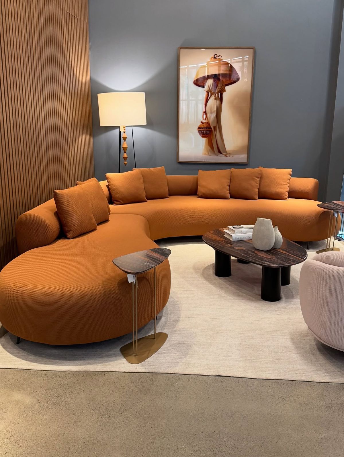 Custom Curved Sectional Sofa –Modern Warmth Bold Comfort