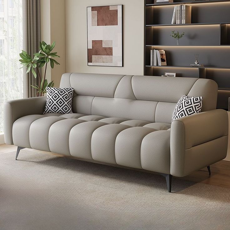 Custom Tufted Sofa  Minimalist Comfort with Artistic Ambiance