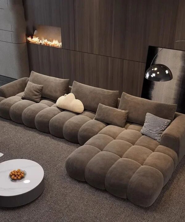 Custom Tufted Sectional Sofa  Plush Comfort with Contemporary Warmth